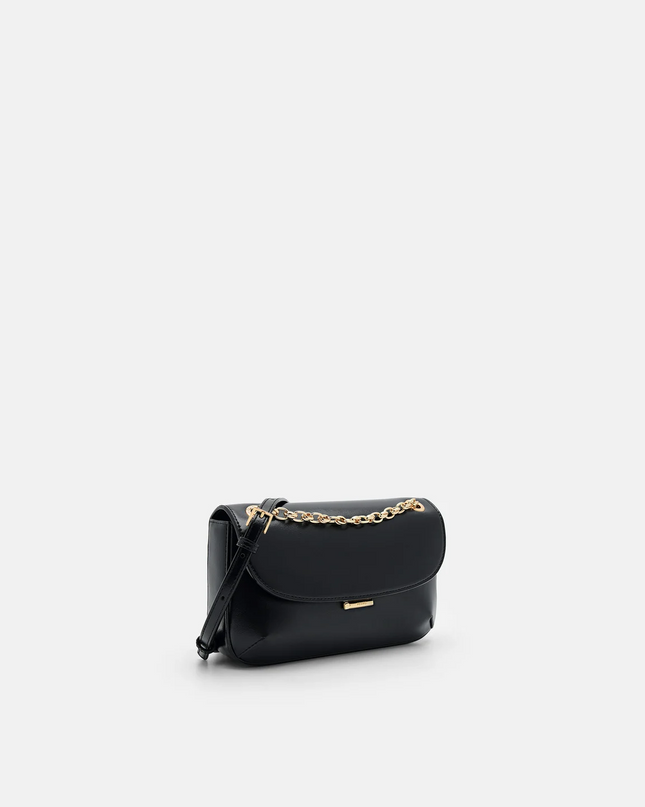 Mini Chainlink Shoulder Bag - Black