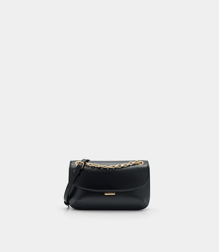 Mini Chainlink Shoulder Bag - Black