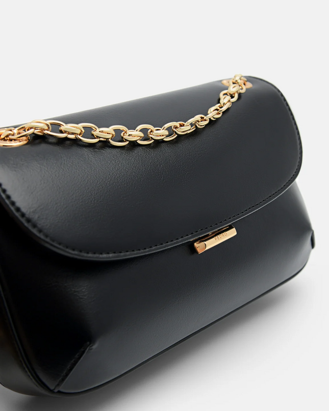 Mini Chainlink Shoulder Bag - Black