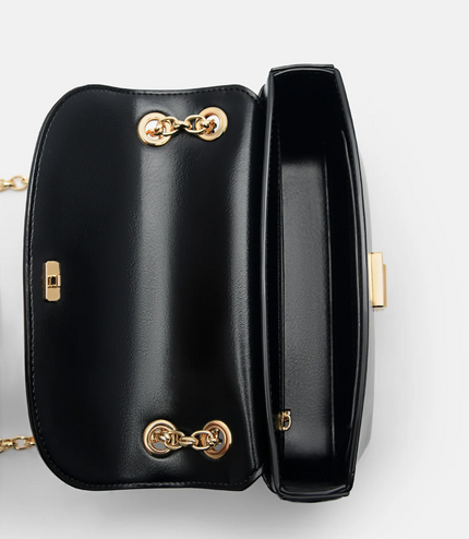 Mini Chainlink Shoulder Bag - Black