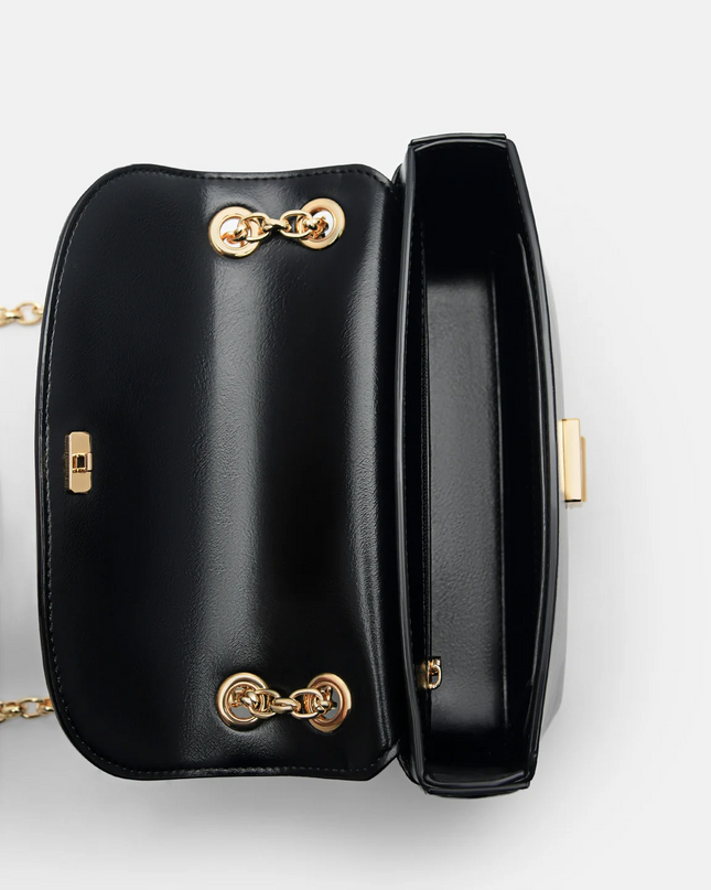 Mini Chainlink Shoulder Bag - Black