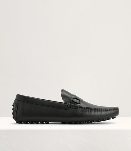 Embossed Leather Moccasins with Octagon Hardware