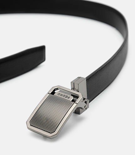 Embossed Leather Reversible Tang Belt