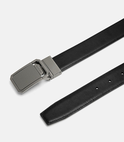 Embossed Leather Reversible Tang Belt