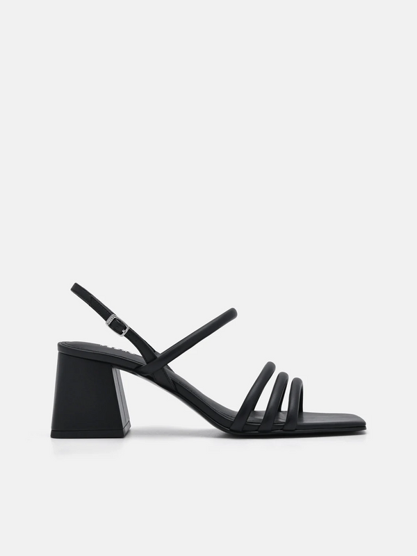 Strappy Heel Sandals - Black