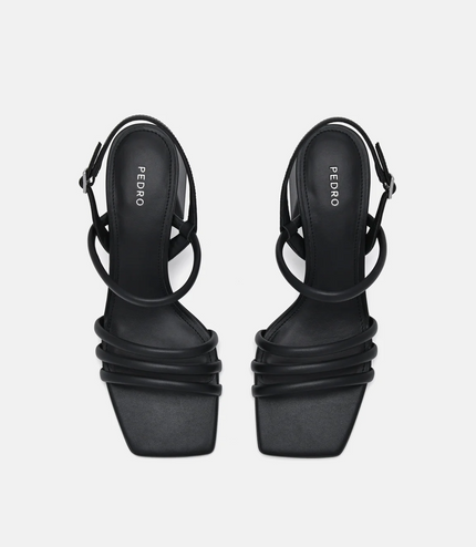 Strappy Heel Sandals - Black