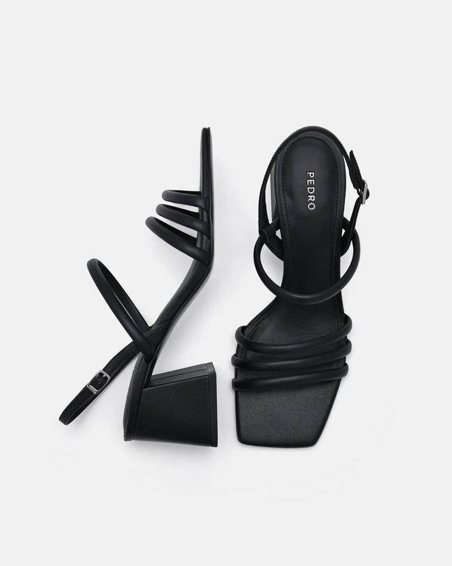 Strappy Heel Sandals - Black