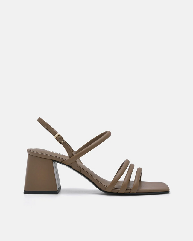 Strappy Heel Sandals - Brown