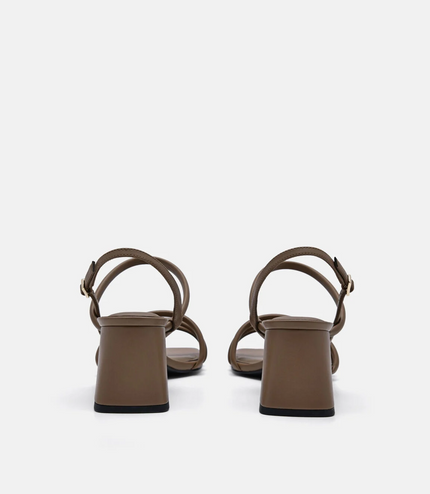 Strappy Heel Sandals - Brown