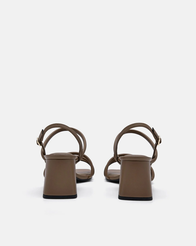 Strappy Heel Sandals - Brown