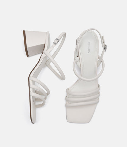 Strappy Heel Sandals - Chalk