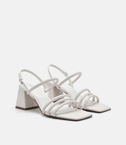 Strappy Heel Sandals - Chalk