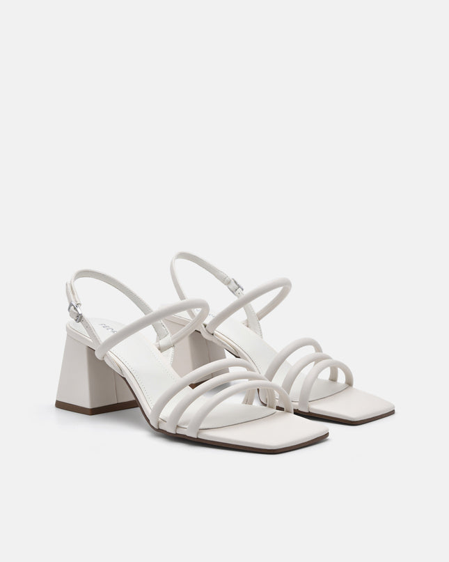 Strappy Heel Sandals - Chalk
