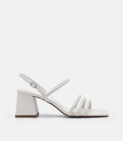 Strappy Heel Sandals - Chalk