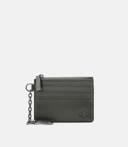PEDRO Icon Leather Chain Card Holder - Military Green