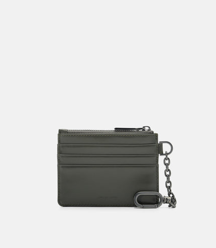 PEDRO Icon Leather Chain Card Holder - Military Green