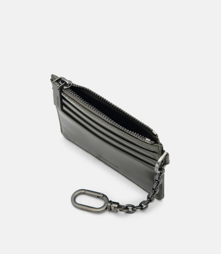 PEDRO Icon Leather Chain Card Holder - Military Green