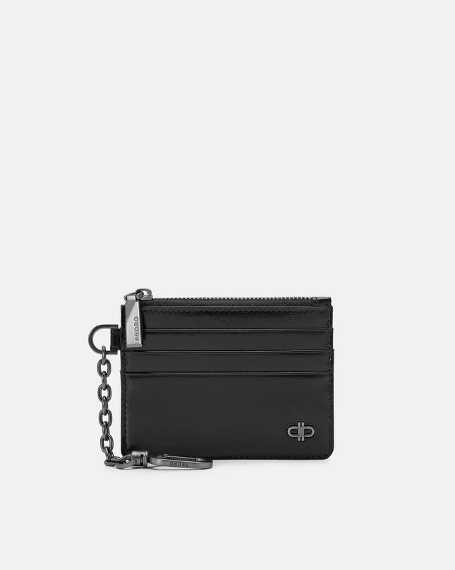 PEDRO Icon Leather Chain Card Holder - Black