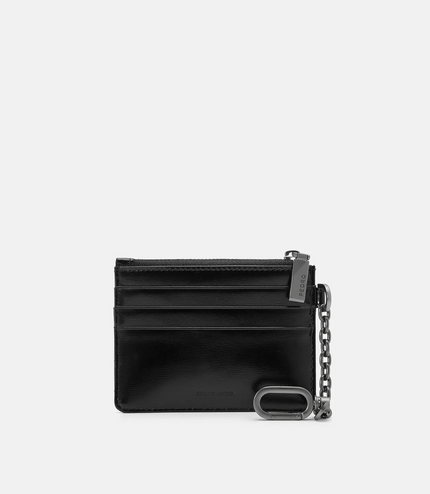 PEDRO Icon Leather Chain Card Holder - Black