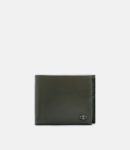 PEDRO Icon Leather Bi-Fold Wallet with Insert - Military Green