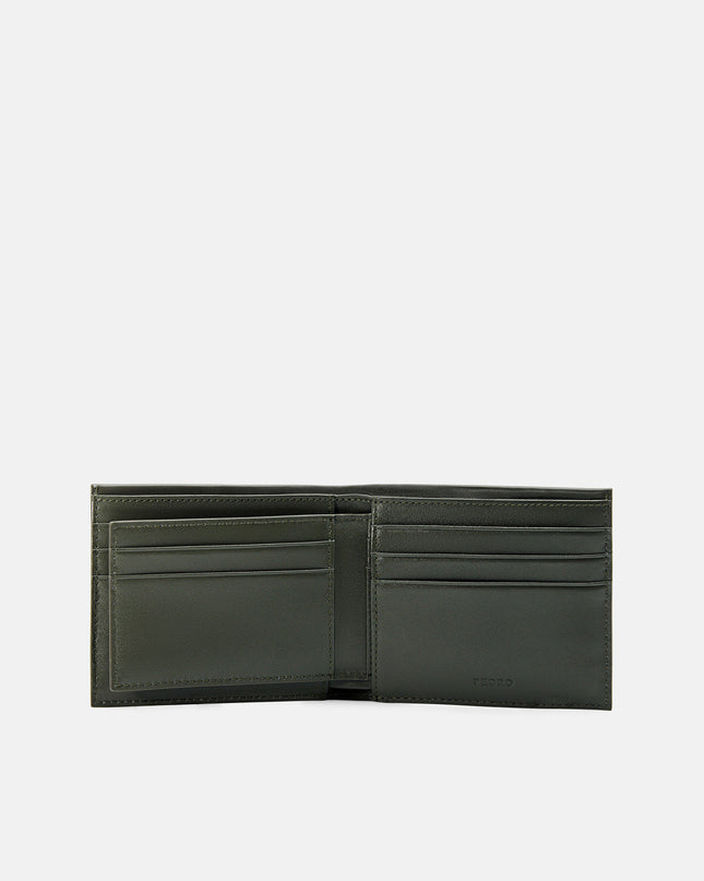 PEDRO Icon Leather Bi-Fold Wallet with Insert - Military Green