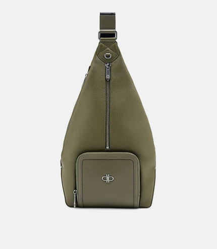 PEDRO Icon Leather Sling Pouch - Military Green