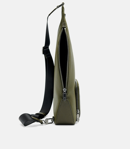 PEDRO Icon Leather Sling Pouch - Military Green