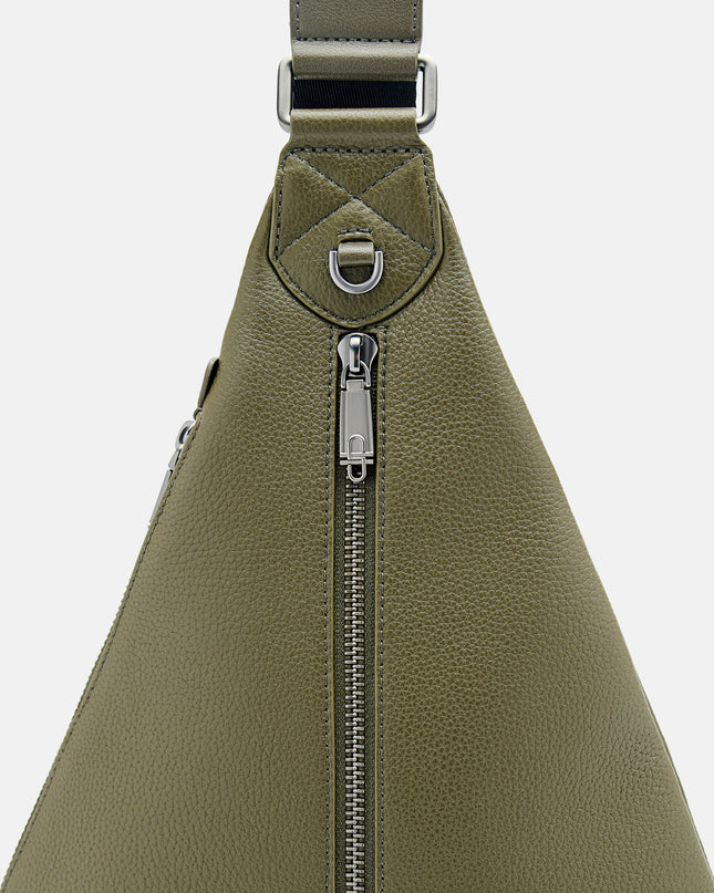 PEDRO Icon Leather Sling Pouch - Military Green