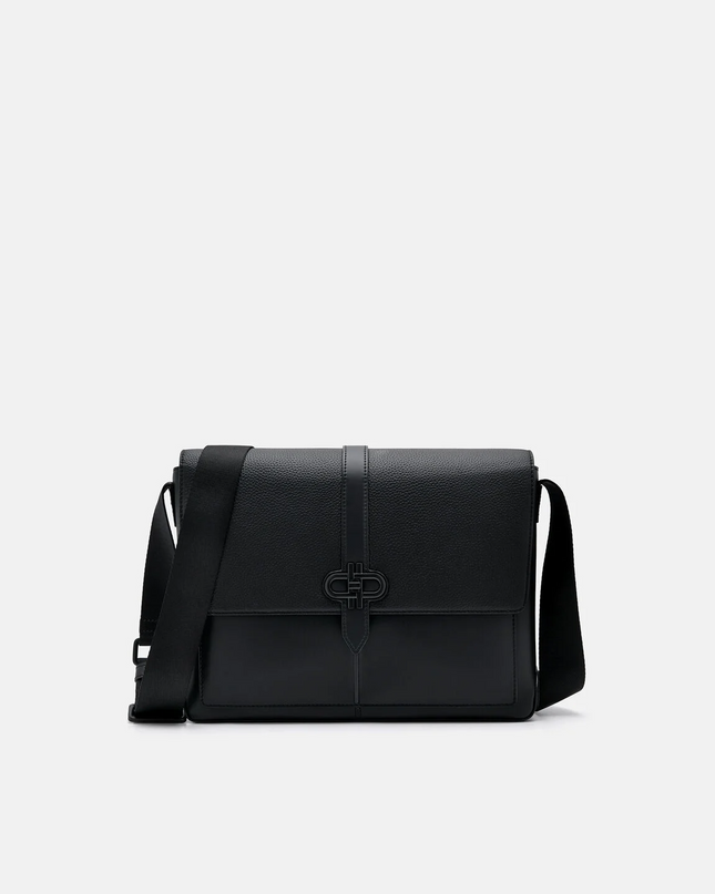 PEDRO Icon Leather Messenger Bag - Black