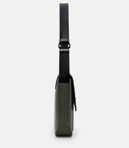 PEDRO Icon Leather Messenger Bag - Military Green