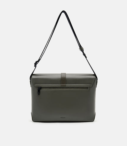 PEDRO Icon Leather Messenger Bag - Military Green