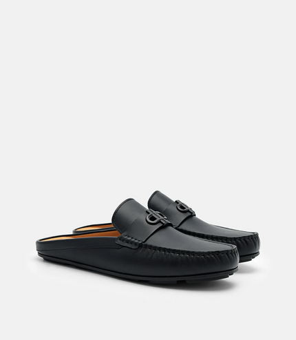 PEDRO Icon Leather Mules - Black