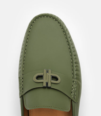 PEDRO Icon Leather Mules - Military Green