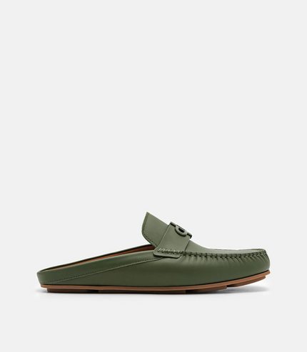 PEDRO Icon Leather Mules - Military Green