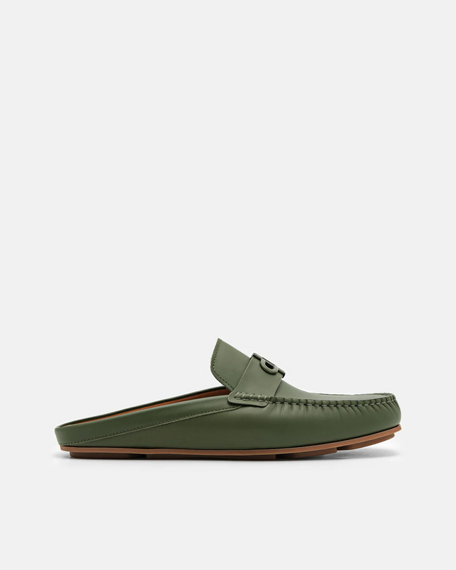 PEDRO Icon Leather Mules - Military Green