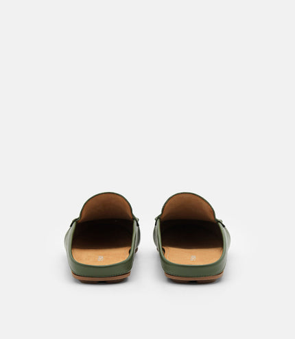 PEDRO Icon Leather Mules - Military Green