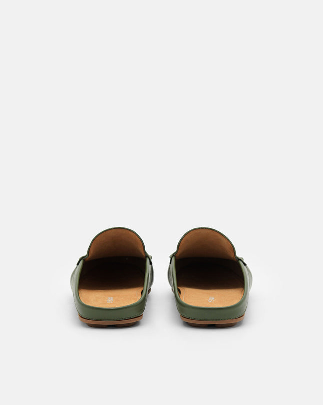 PEDRO Icon Leather Mules - Military Green