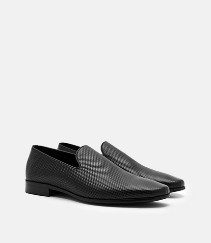Embossed Leather Loafers