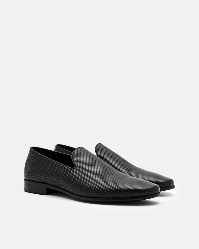 Embossed Leather Loafers