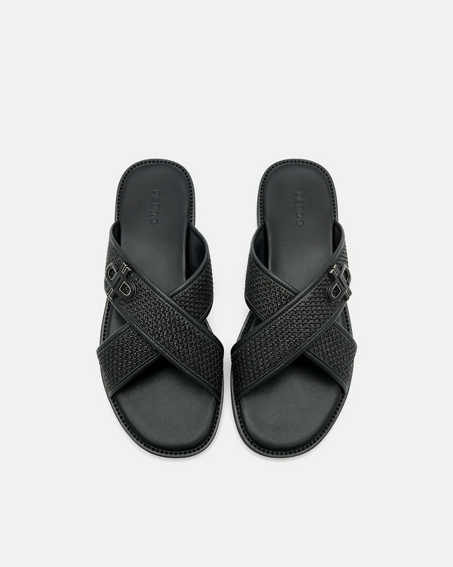 PEDRO Icon Cross Sandals - Black