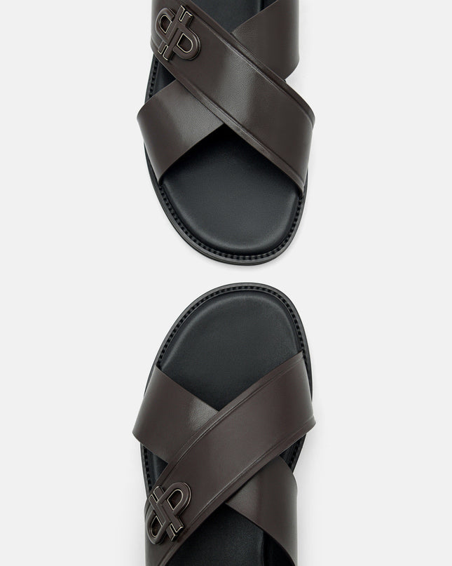 PEDRO Icon Cross Sandals - Dark Brown