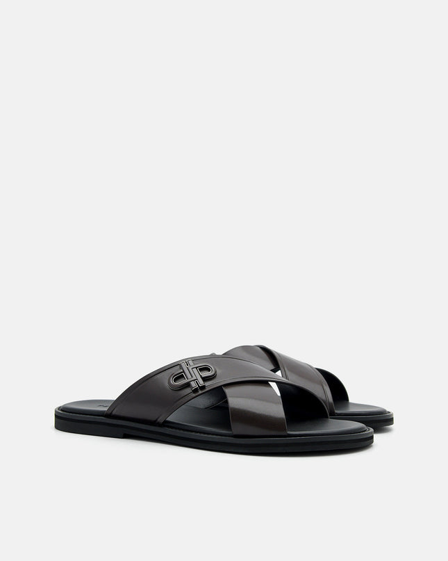 PEDRO Icon Cross Sandals - Dark Brown