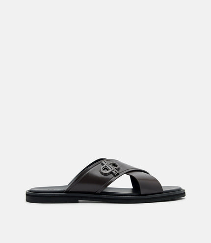 PEDRO Icon Cross Sandals - Dark Brown