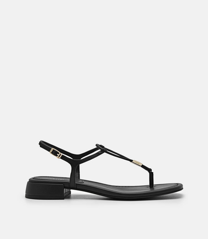 Slingback Thong Sandals - Black