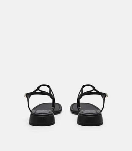 Slingback Thong Sandals - Black