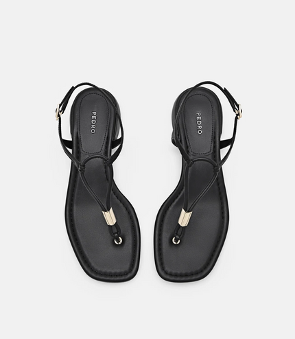 Slingback Thong Sandals - Black