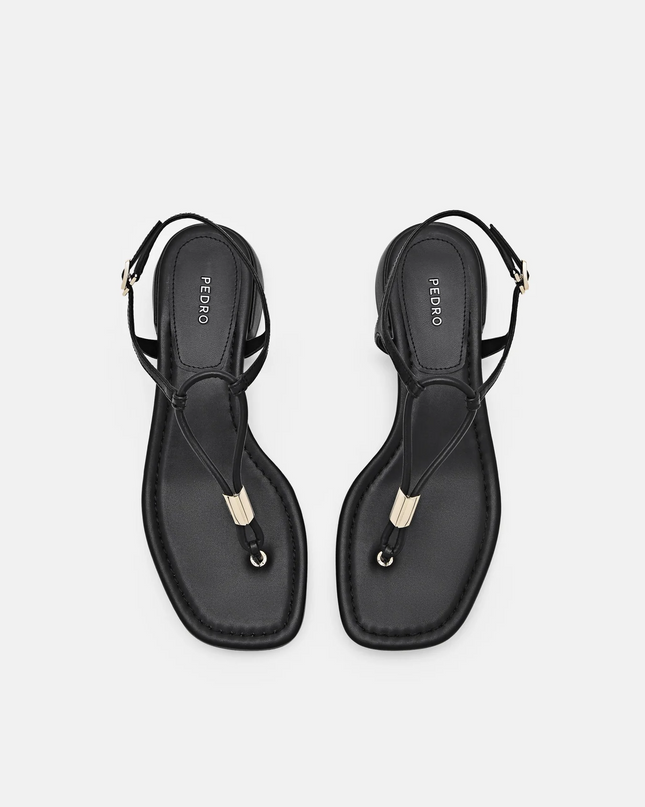 Slingback Thong Sandals - Black