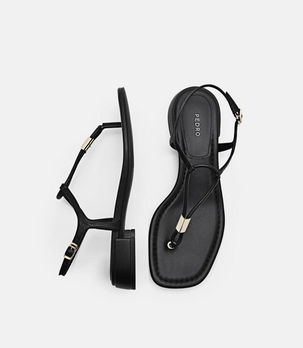 Slingback Thong Sandals - Black