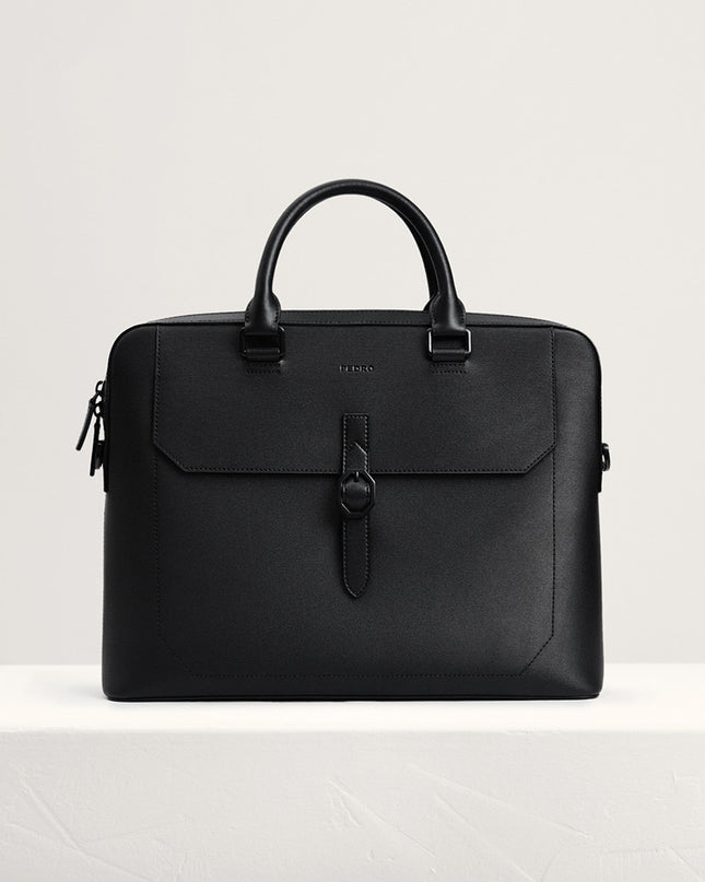 Leather Buckle Briefcase