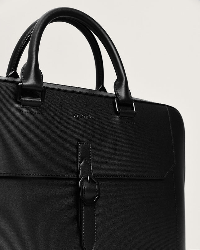 Leather Buckle Briefcase